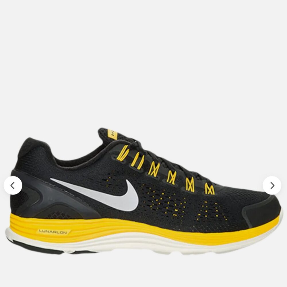 RARE Nike Lance Armstrong Livestrong Lunarglide 4 Black Marigold White 11.5 US